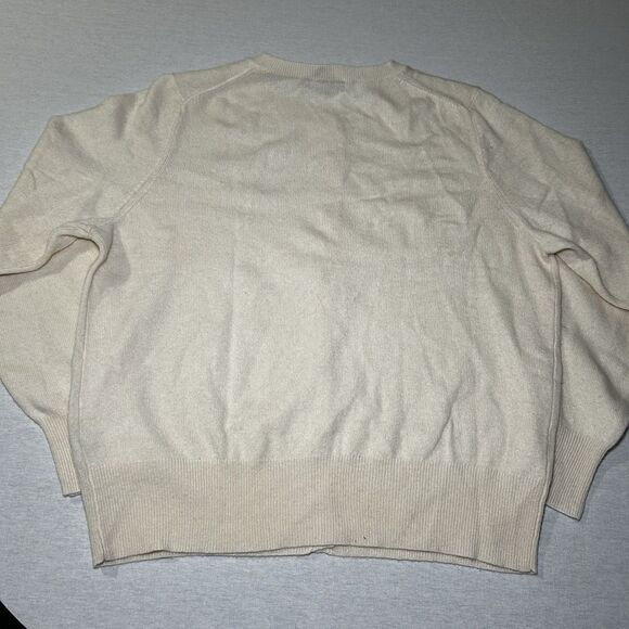 Lord & Taylor 100% cashmere cardigan sweater in an ivory Women's 1X, Granny - Picture 2 of 6